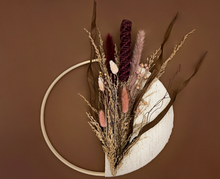 Warm Toned Dried Flowers Macramé Wreath