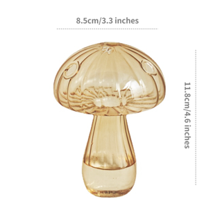 Mini Glass Mushroom Bud Vase: Yellow