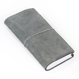 Teal Grey Suede Journal w/ Organic Cotton Paper: Small