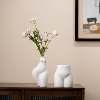 Set 2 Body Vase, Female Form Decor, Boho Flowers, Boho Vase