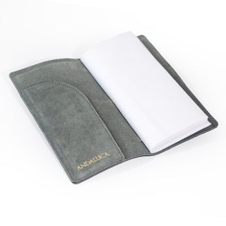 Teal Grey Suede Journal w/ Organic Cotton Paper: Small