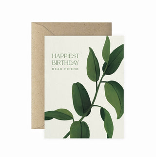 Rubber Tree Happiest Birthday Card | Plant Birthday Card