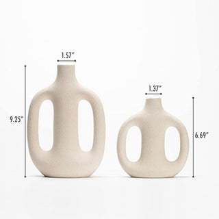 Ceramic Pampas Vases Set 2, Off White Vases Nordic
