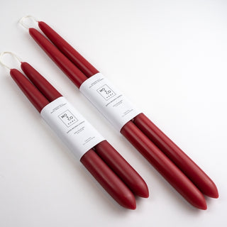 10" 100% Beeswax Dipped Candles | Berry Red