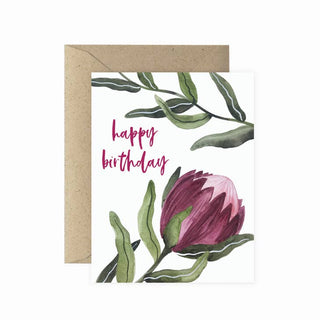 Protea Happy Birthday Greeting Card