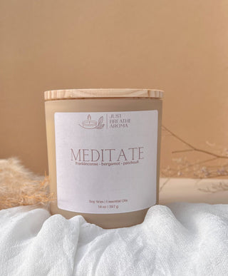 meditate candle | 14 oz | aromatherapy candle | double wick